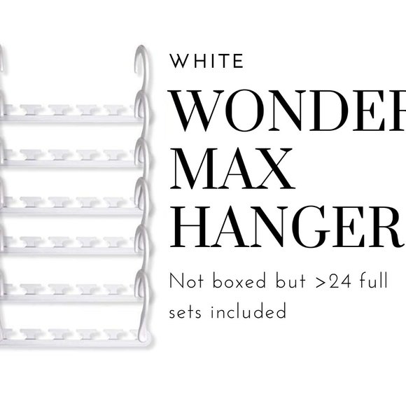 Genuine Wonder Max Space Saving White Hangers - No Box but >24 complete sets - Picture 1 of 4